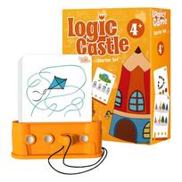 Logic Castle pradinis rinkinys Švietimo dėlionės žaidimas vaikams nuo 4 metų Apima kortelių laikiklį ir užduočių korteles, skirtas lavinti samprotavimo įgūdžius One Size