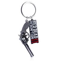 Game RDR2 Arthur Morgan Revolver Keyring Red Dead Redemption 2 Keychain Western Cowboy Fans Gift Cosplay Men Women Bag Jewelry