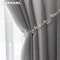 1PC NAPEARL Šiuolaikinės paprastos elegantiškos tiulio užuolaidos vientisos spalvos permatomos užuolaidos svetainės tiulio langų užuolaidos W100cm x L130cm pilka