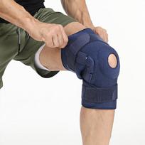 Sports Steel Knee Pads Strap Fixed Foldable Aluminum Plate Support Knee Pads Silicone Meniscus Anti-collision Sports Leggings one size fits all tamsiai mėlyna