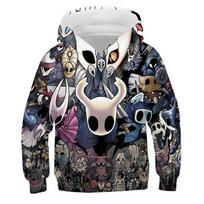 Hollow Knight Print Hoodies girl Sweatshirts Autumn Pullover Boys Tracksuit Y2k Tops Anime Hoodie Kids Clothes 100 gray