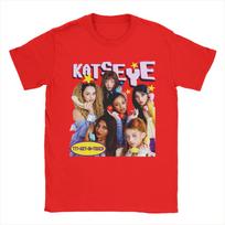 Men's T-Shirt Katseye Girl Korean Pop Music Vintage Cotton Tees Short Sleeve  T Shirts Round Collar Clothing Printed S brown