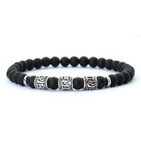 Noter Mantra apyranke vyrams 6mm Howlite Lava Tiger Eyes Karoliukai Braslet Viking Aksesuarai Pulseras Para Hombre Tibeto apyranke