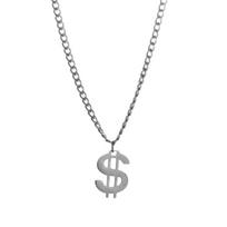 European and American ins cold wind dollar necklace stainless steel pendant trendy personality sweater chain pendant accessories