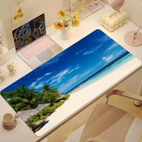 Summer Beach Seaside Waves Ocean Mouse Pad Desk Mat Large Nonslip Antifray Keyboard Ergonomic Office Rubber PC Home Custom SBD400x800x2mm
