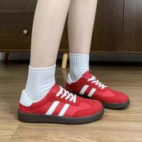 Dexun retro autumn new breathable sports and leisure Forrest Gump board shoes 35【foot length 22.5cm】 raudona