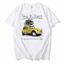 Vasarinis apvalios apykaklės 3D Tour de France spaudinio viršus Madingi kasdieniai trumpomis rankovėmis vyriški marškinėliai S įvairiaspalvis