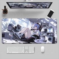 Pretty Girl Ganyu Mouse Pad Genshin Impact Mousepad Keyboard Pad Genshin Impact Computer Pad PC Gaming Accessories Cute Desk Mat 300x800x2MM