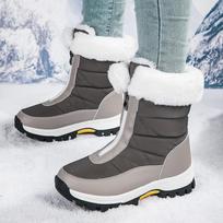 Sub-zero snow boots zipper velvet Harbin super warm large size cotton shoes 36 pilka spalva