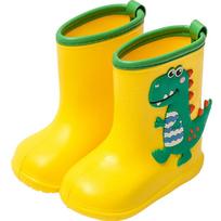 EVA Children Rain Boots Cartoon Pattern Kids Rain Shoes Cute Water Shoes  Toddler Use 17CM geltona
