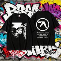 2025 m. vasaros Aphex Twin veido grafikos marškinėliai Richard D James albumui Vyrams Moterims Mados Elektroninės Pop Muzikos Marškinėliai Trumpomis Rankovėmis S įvairiaspalvis