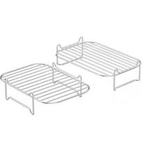 A25F-Air Fryer Rack For Ninja Dual Basket Airfryer For Ninja Foodi 8 Qt Or 10 Qt Dual Zone Air Fryer Stainless Steel Grill Racks sidabras