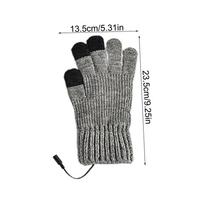 Heating Gloves USB Plug-in Hand Warmer Knitted Heated Warm Sports Outdoor Gloves Three Temperature Settings For Men Women Winter