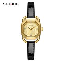 Sanda Quartz Women's Green Octagonal Dial Watch - Fashionable, Light Luxury, Waterproof, Small, Versatile Coco Style.
