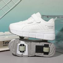 Transformable Double Roller Skates for Kids: Stylish Boys & Girls Wheeled Sneakers 35
