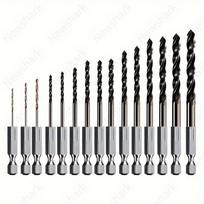 Hex Shank Cobalt Metric Drill Bit Set 15 PCS (1.5mm-8mm), Quick Change High Speed Steel Impact Driver Hex Drill bits