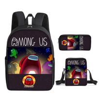 Among Us Mokyklinė Kuprinė Trys Dalys Žaidimas Mokyklinis Kuprinė Maišelis Pieštukinė Kosmoso Vilkolakis pencil case