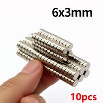 6x3 mm itin stiprus neodimio magnetas N35 NdfeB nuolatinis magnetinis imanas, apvalus, galingas magnetas, šaldytuvo magnetas