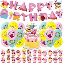 44pcs Kirby Star Themed Party Decorations Kit yellow
