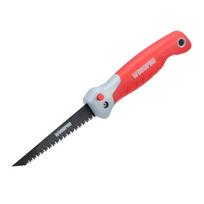 Drywall Saw Teflon Coated Folding Saw SK5 Steel Blade Cutting Tool for Cutting Drywall, Home Renovation, DIY Projects Red Drywall Saw