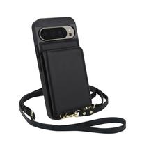 Crossbody Cards Solt Wallet Leather Case For Google Pixel 9 Pro XL 9A 8 8A 5G Long Lanyard Bag Book RFID Kickstand Cover Fundas Google Pixel 9 juoda
