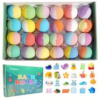 (24 Packs) 24 Pack Kids Bath Bombs with Surprise Land & Sea Animal Toys