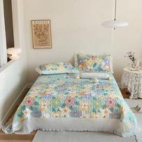 Medvilninis lovos užvalkalas Trijų dalių medvilninis keturių dalių nėriniuotas lovos sijonas Vientisas antklodės dygsniuotas lovos užvalkalas Four Seasons universalus 150*200cm Quilt Cover