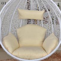Solid Color/floral/stripe Hanging Swing Egg Chair Cushion Cover+ Outdoor Pillow Case Garden Lounger Cushion Cover with Cotton no filling beige