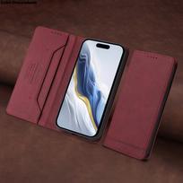 Magnetic Book Case For Sony Xperia 1 5 10 IV V VI VII RFID Anti-Theft Leather Phone Cover Card Holder Sony Xperia 1 VII Cases Sony Xperia 1 V raudona