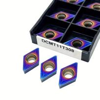 10pcs DCMT11T308 Carbide Inserts with NanoBlue Coating Suitable for Turning and Finishing Steel Cast Iron and Other Metals China Mainland