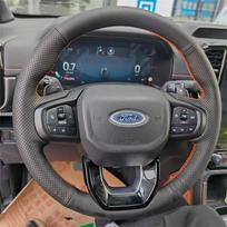 For Ford Ranger Everest -2024 Hand-stitch Black  Leather non-slip car Steering Wheel Cover auto parts 1