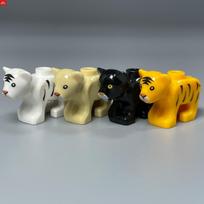 MOC Bricks Animal Little Tigers Saber-toothed Tiger Building Blocks Assembled Particles Children's Toys