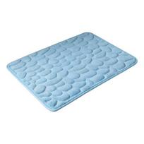Vonios kilimėlis iš atminties putų Neslystantis PVC pagrindas Super minkštas sugeriantis atminties putų vonios kilimėlis su 3D reljefiniu akmenukų dizainu Grindų kilimėlis 60x90cm dangaus mėlyna spalva