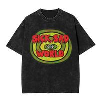 Sick Sad World Darias T Shirts Hip Hop Washed Short Sleeve Street T-Shirts  Novelty for Men Women Tops Streetwear Summer Tees S įvairiaspalvis