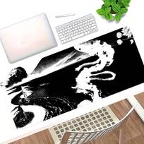 HYBXAXC Black White Wuxia Art Large Mouse Pad Traditional Chinese Style Desk for Office for Cat Lovers Keyboard Mats Gamer 400X800X2MM