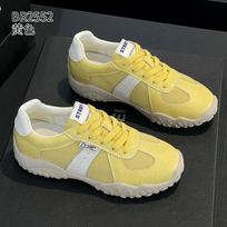 Leather Dexun shoes, new casual board shoes in autumn, platform-soled breathable Forrest Gump shoes 35 geltona
