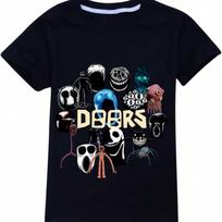 Kids Monster Horror Game Doors Hotel T-Shirt Boys Child Cartoon Patterns Short Sleeve Tee S