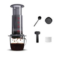 Portable Coffee Kettle French Style Anti-slip Press Coffee Pot Transparent Light Weight Hand Pour Coffee Maker Camping