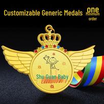 Custom Gold Foil Medals for Children's Sports and Academic Achievements Detailed Description
