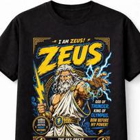 Zeus Greek God of Thunder Olympus Lightning Unisex TShirt S