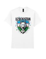 Uzbekistan white wolf and flag World Cup T-shirt Mens Womens unisex Gildan 3XL