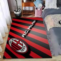 AC Milan logotipas dizaino kilimas su raudonomis ir juodomis juostelėmis, modernaus stiliaus, tinkamas naudoti kaip neslystantis kilimėlis svetainės, miegamojo sofoms 40x60cm( 15x23in )