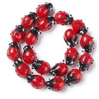 20Pcs Red Color Animal Insect Handcrafted Beads Ladybug Shape Animal Beads  Home Decoration