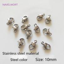 High Quality 10mm/12mm Lobster Clasps 6mm Exquisite Round Spring Clasps,For DIY Jewelry Necklace Bracelet Making Accessories 10 pieces