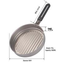 Three-Piece Titanium Camping Cookware Set: Pot & Pan for 2-4 People, Ideal for Boiling and Frying. gray