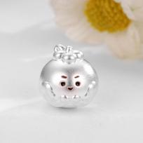 Hercules 999 Sterling Silver Persimmon DIY Beading Accessories - Pure Silver Handmade Braided Rope Persimmon Ruyi Beads sidabras