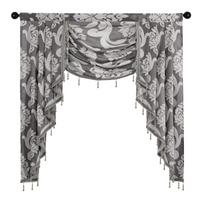 1PC NAPEARL Prabangi kaimo dekoratyvinė dekoratyvinė karoliukų dizaino madinga langų užuolaida W104cm x L125cm pilka