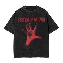 Vyriški marškinėliai SOAD System Of A Down Roko muzikos grupė Skalbti marškinėliai Paplūdimio marškinėliai Y2K Pagrindiniai spausdinti kasdieniai viršutiniai drabužiai S