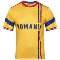 Euro Rumunija Futbolo Marškinėliai Poliesterio Trumpomis Rankovėmis Futbolo Marškinėliai Kvėpuojantys ir Greitai Džiūstantys Futbolo Uniforma S geltona