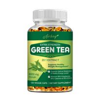 Airboy Vegetarian Fiber Green Tea Extract, a premium 20:1 formula, provides energy and supports heart health. 120